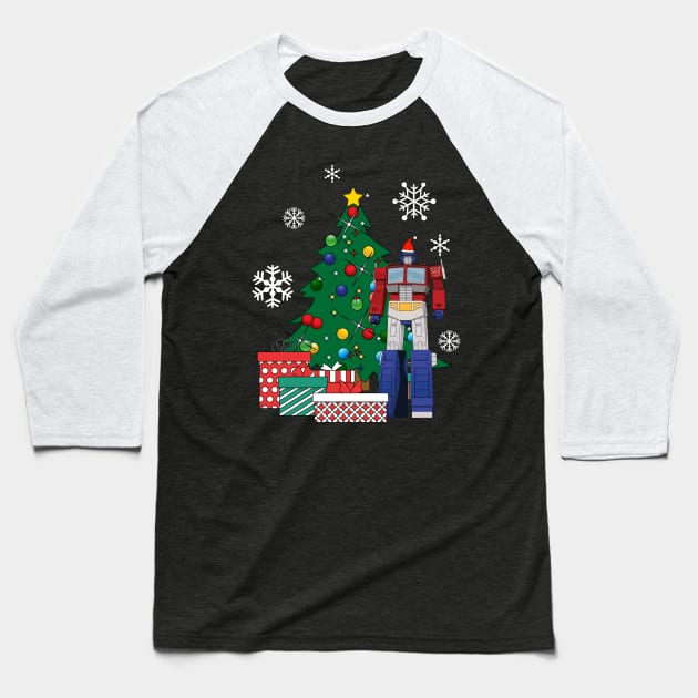 Optimus Prime Around The Christmas Tree Baseball T-Shirt by Nova5